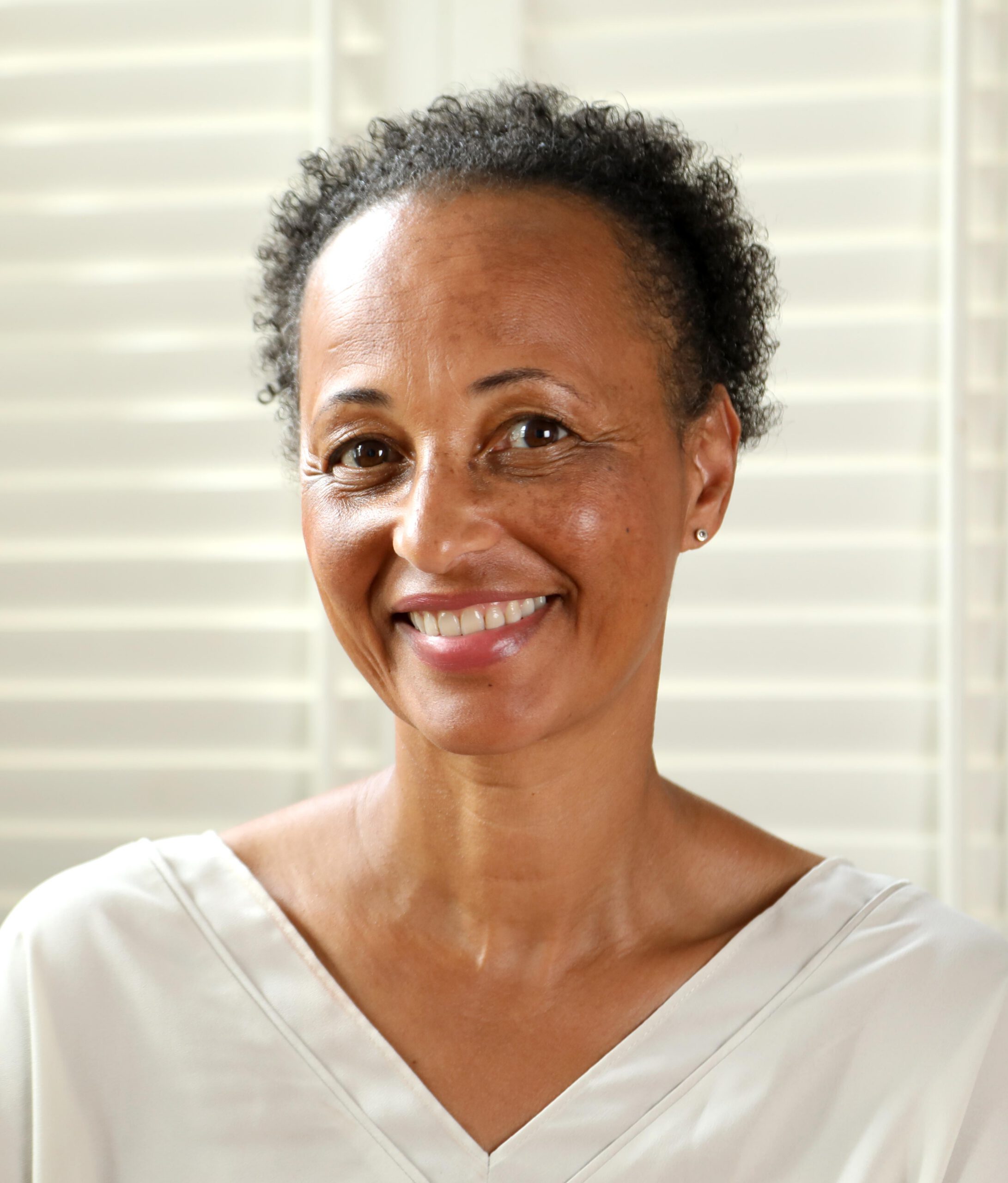 Corinne Delacour professional actor and career coach London looking at the camera