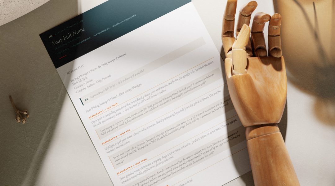 Free cover letter template for professionals telling their career story in their own voice
