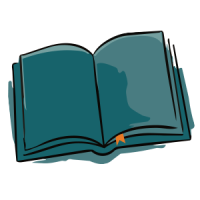 Teal ink and watercolour open book illustration representing free career resources and knowledge